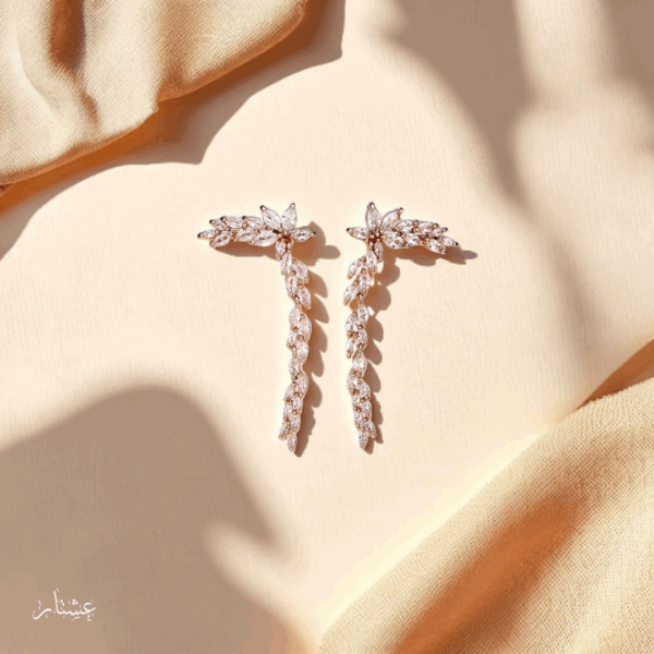 Long Delicate Rose Gold Earrings