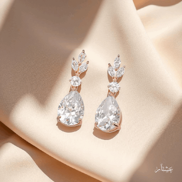 Crystal Drop Rose Gold Glamorous Earrings – AERC6