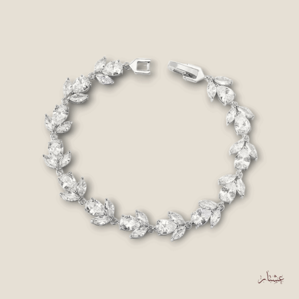 Nai Bracalet – Silver Crystal Bridal Bracelet – ABSC14
