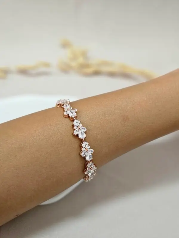 Blush Rose Gold Chain Crystal Bracelet – Bracelet