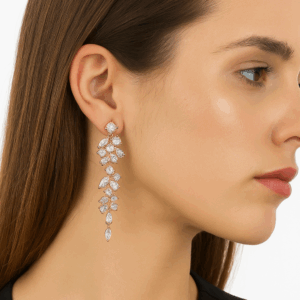 Chandelier rose gold earrings