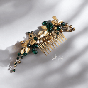 Floral Emerald Green Hair Comb