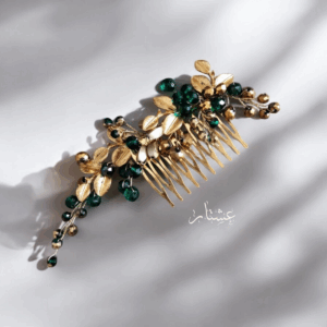 Floral Emerald Green Hair Comb