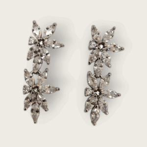 Flower Crystal Drop Earrings - AESC34