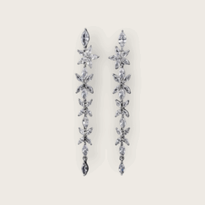 Long Flower Crystal Earrings - AESC3