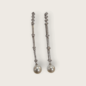Long Pearl Drop Earrings - AESC44