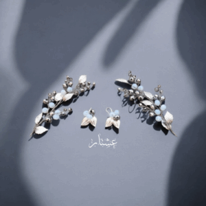 Moonstone light blue bridal accessories set