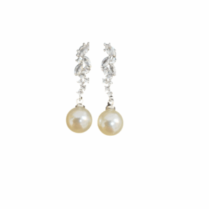 Pearl Drop Crystal Earrings - AESP33