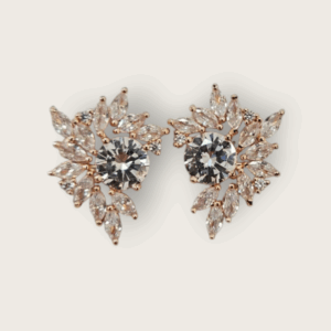Rose Gold Crystal Stud Earrings - AERC7