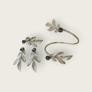 SIlver Gray Leaf Bracelet Set - HBLS1