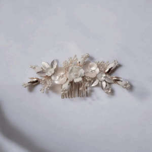 Silver Pink Bridal Hair Comb