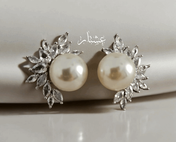 Stud Pearl Crystal Earrings