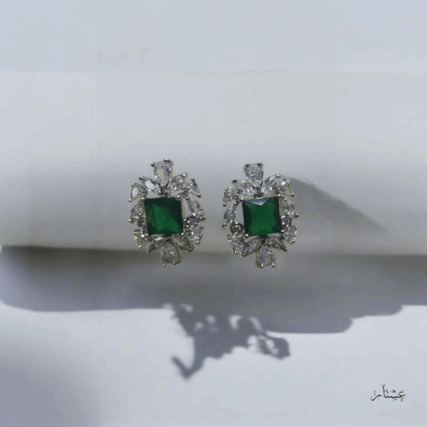 Emerald Green Crystal Stud Earrings – AEGC3