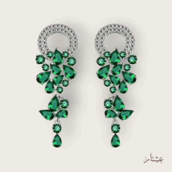 Chandelier Long Green Crystal Earrings – AEGC4