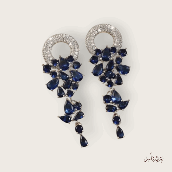 Navey Blue Chandelier Crystal Earrings – AEBC6