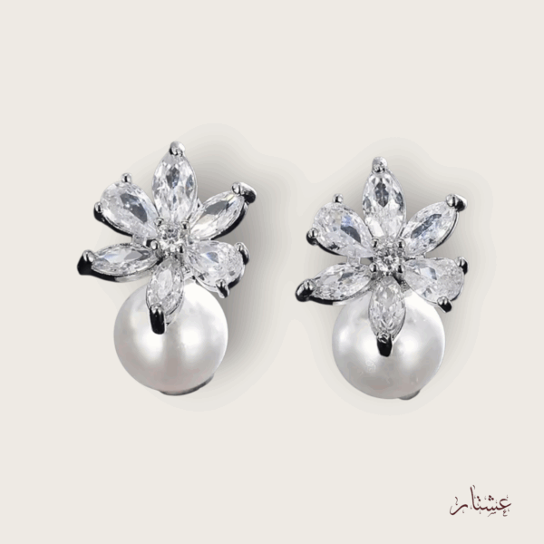 Bridal Crystal Pearl Stud Earrings – AESP53