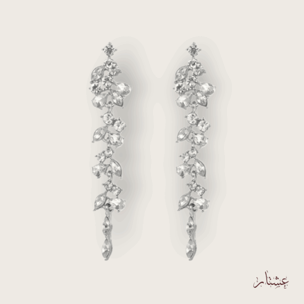 Long Chandelier Silver Crystal Earrings – AESC14