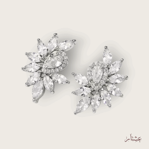 Small Bridal Silver Crystal Stud EarringsAESC30