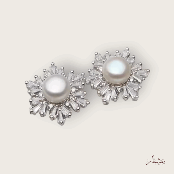 Stud Star Crystal Pearl Earrings- AESP4