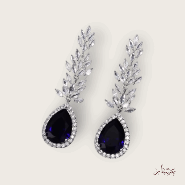 Chandelier Dark Blue Drop Crystal Earrings – AESB1