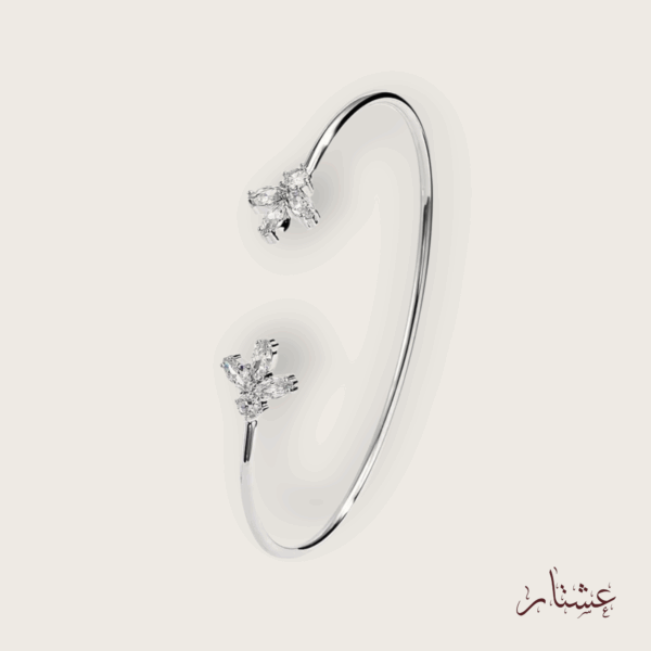 Delicate Small Leaf Cuff Crystal Bracelet – ABSC7