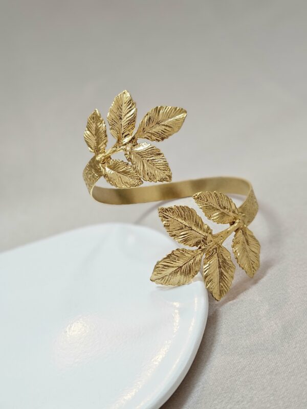 Statement Greek Gold Leaf Cuff Bracelet – TBGL