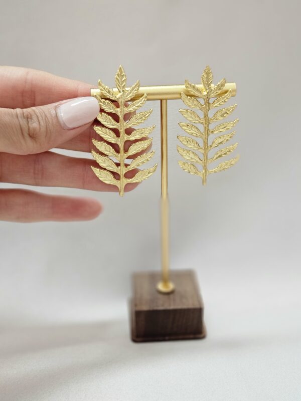 Boho Gold Leaf Statement Earrings – Greek Collection – TEGL