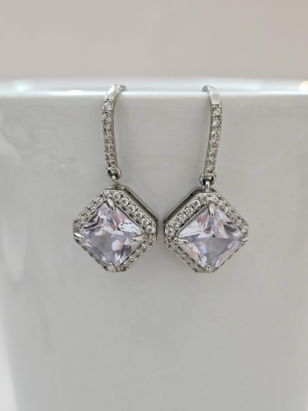 CLassic Square Crystal Drop Earrings  – AESC43