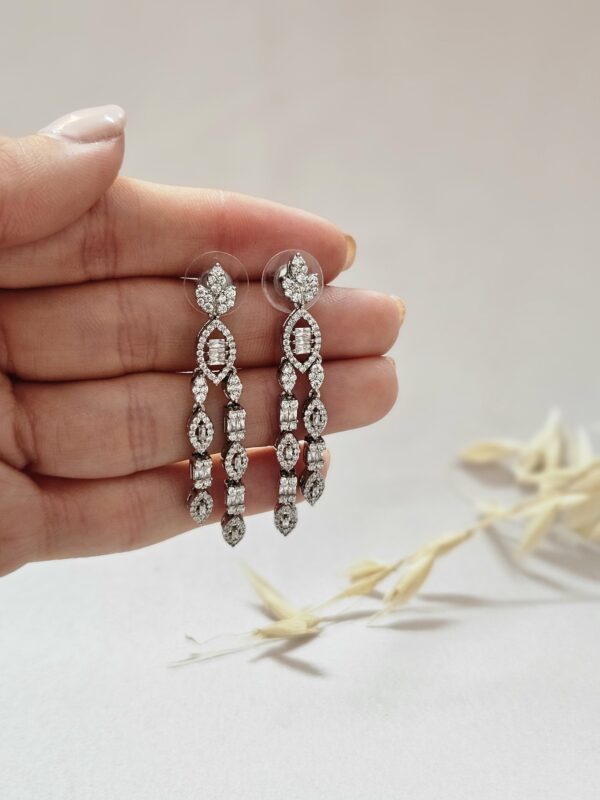 Elegant Silver Crystal Chandelier Drop Earrings – AESC36