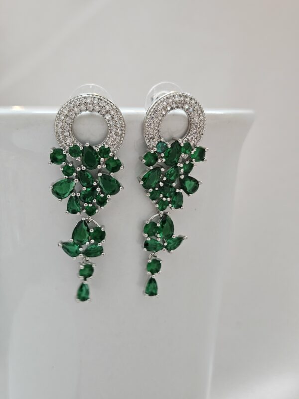 Chandelier Long Green Crystal Earrings – AEGC4
