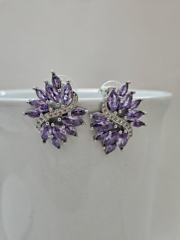 Elegant Long Chandelier Rose Gold Stud Earrings with Pink ZirconiaTERC