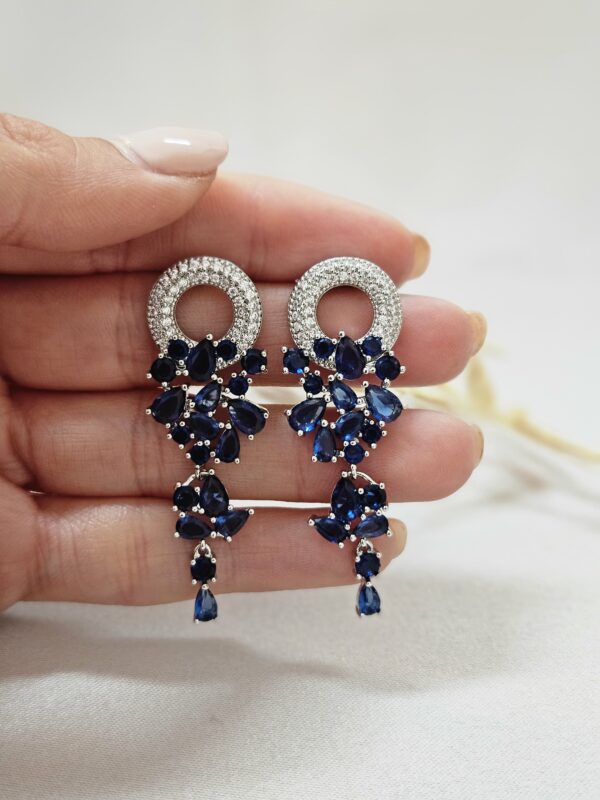 Navey Blue Chandelier Crystal Earrings – AEBC6
