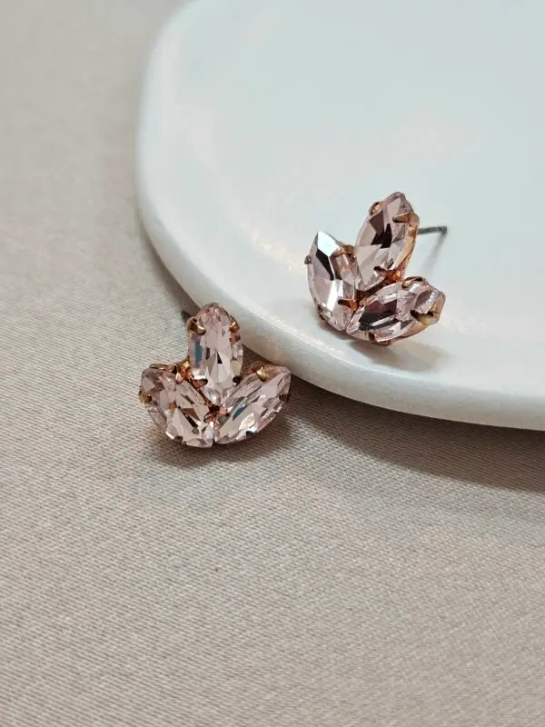 Elegant Rose Gold Stud Earrings with Pink Zirconia – TERC