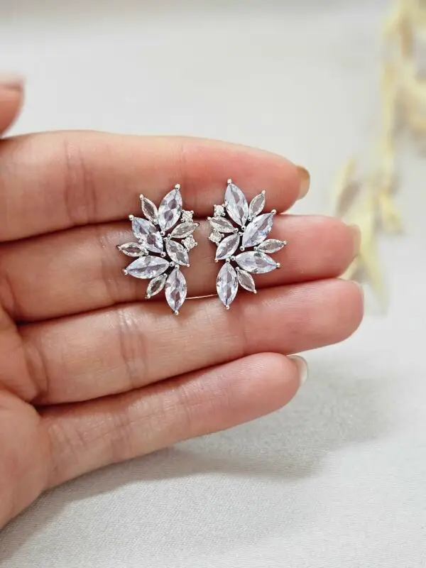 Stud Crystal Silver Earrings – AESC19