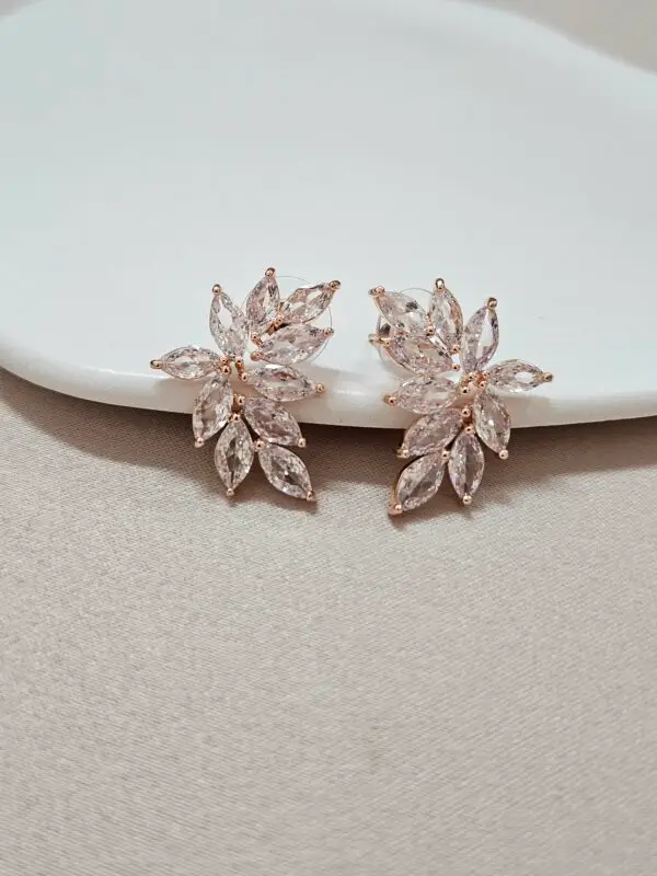 Rose Gold Stud Crystal Earrings – AER5