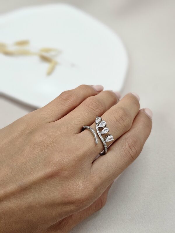 Silver Crystal Cuff Ring – ARSC2