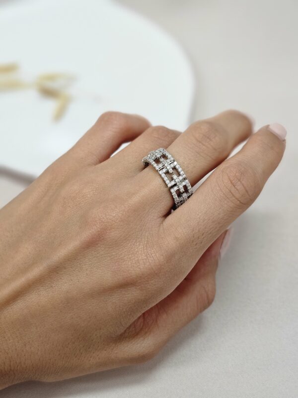 Oriental-inspired Silver Crystal Ring – AESC32
