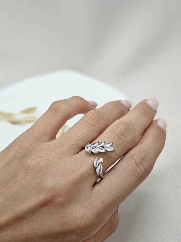 Open Cuff Silver Crystal Ring – AESC24