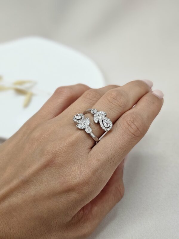Open Silver Crystal Ring – ARSC