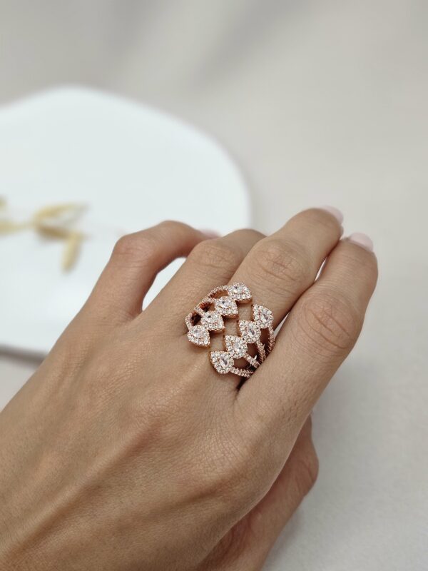Open Cuff Rose Gold Crystal Ring – ARSC