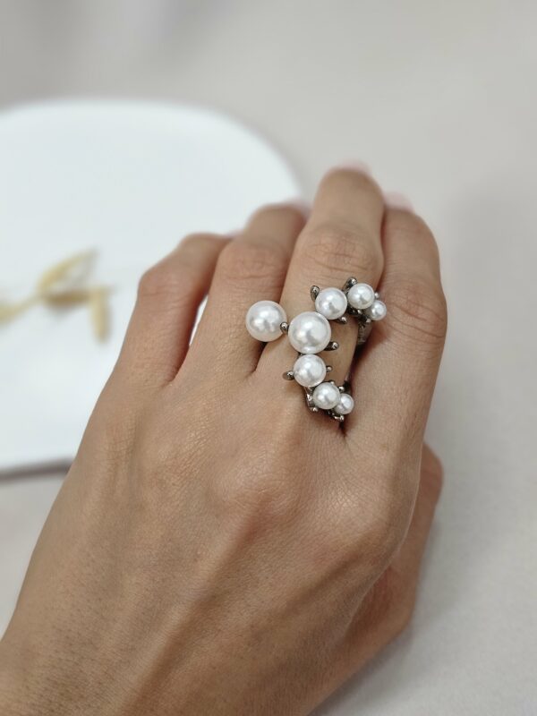 Statement Open Cuff Pearl Ring  – ARSP9