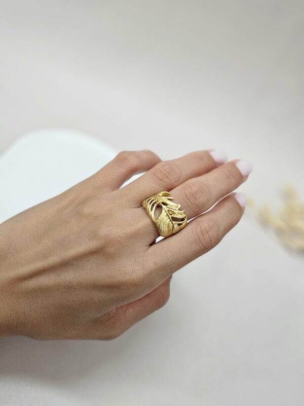 Boho Gold Leaf Ring – Trg