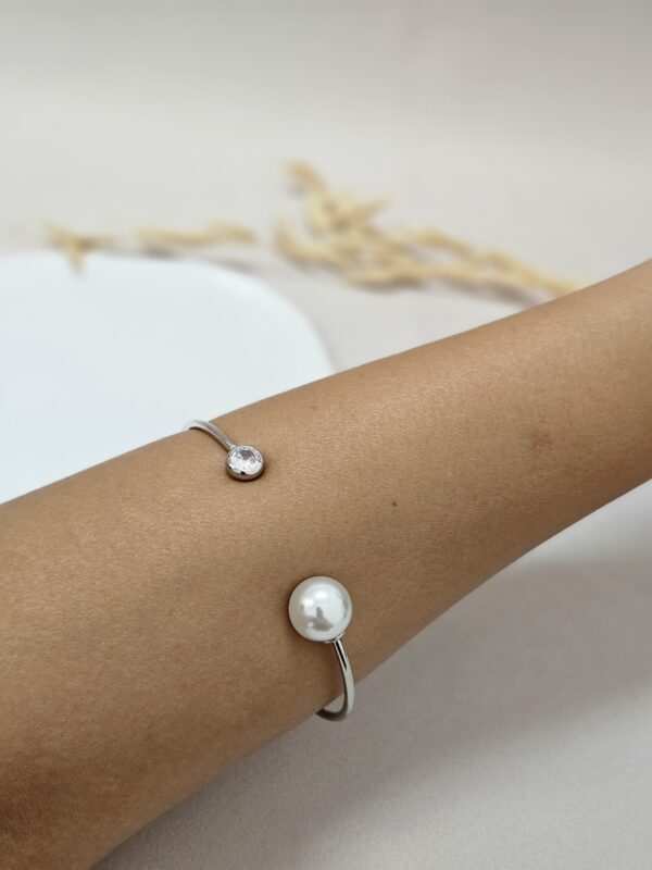 Elegant Open Pearl Cuff Bracelet – ABSP8