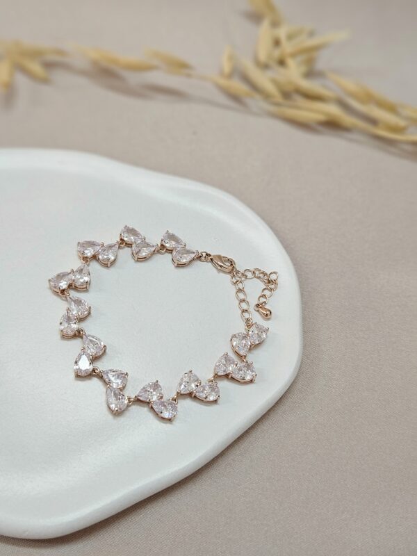 Adjustable Tear Drop Rose Gold Crystal Bracelet – ABRC3