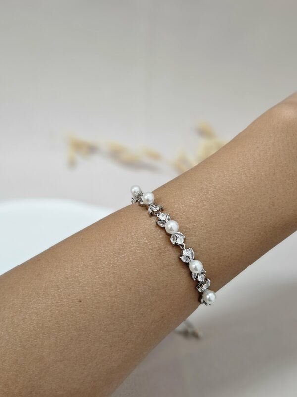 Bridal Adjustable Pearl Crystal Bracelet – ABSP19