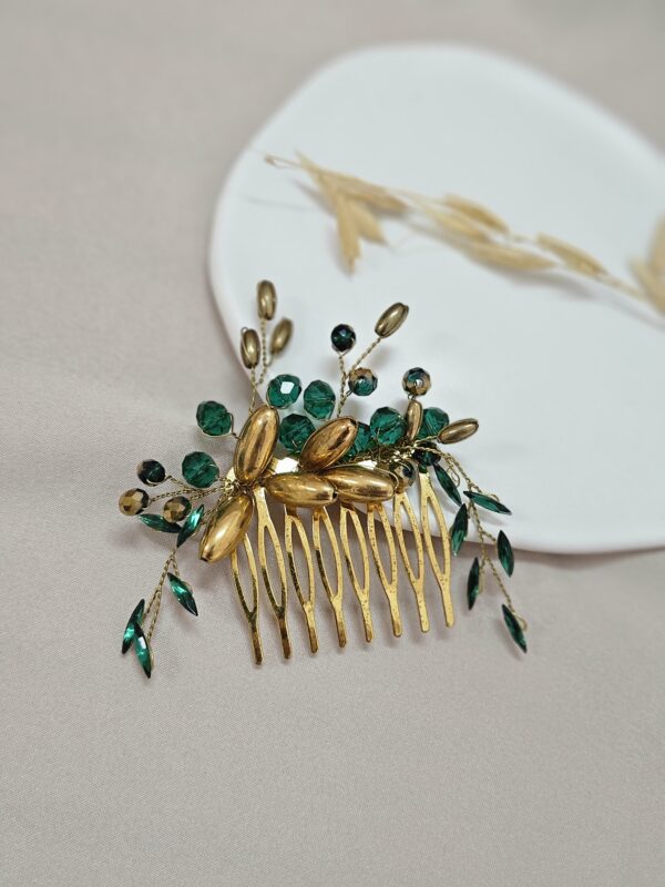 Emerand Green Gold Vine Leaf Hair Comb – HHPGG