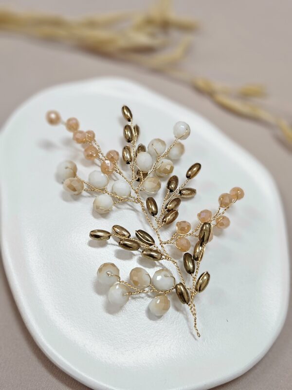 Peach White And Soft Gold Hair Vine – HPGP