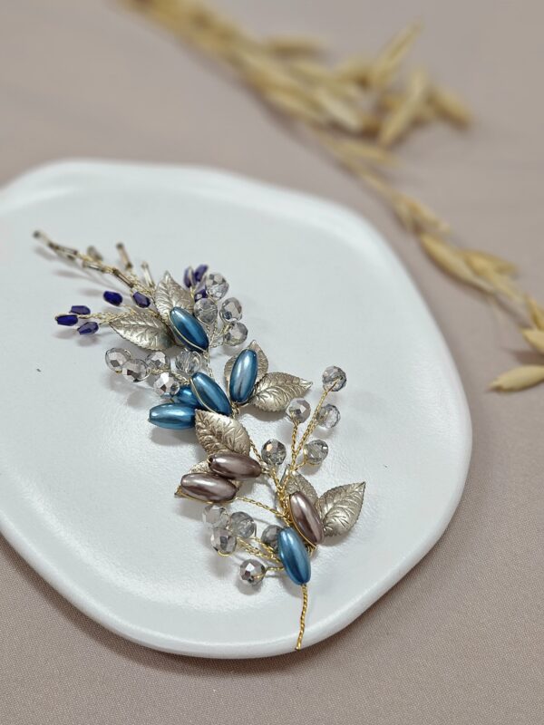 Blue And Gray Leaf Hair Vine – HPC