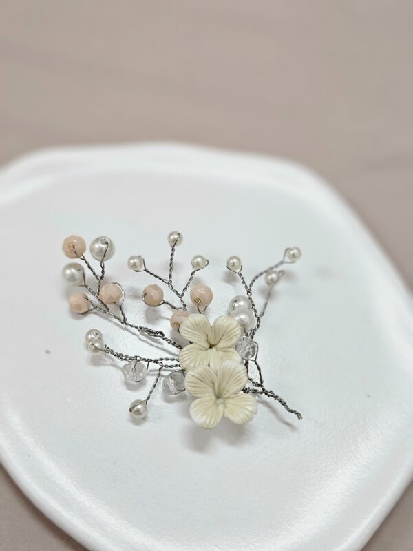 Small Pink Pearl Floral Hair Piece – HPPC