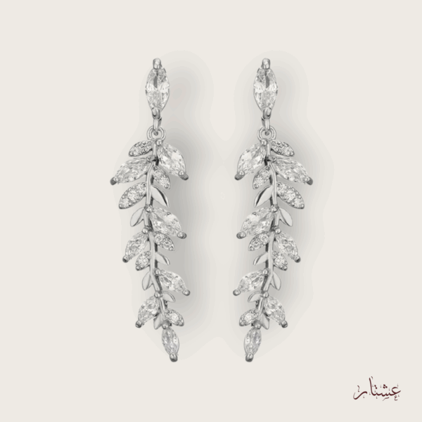 Delicate Leaf Crystal Earrings – AESC23